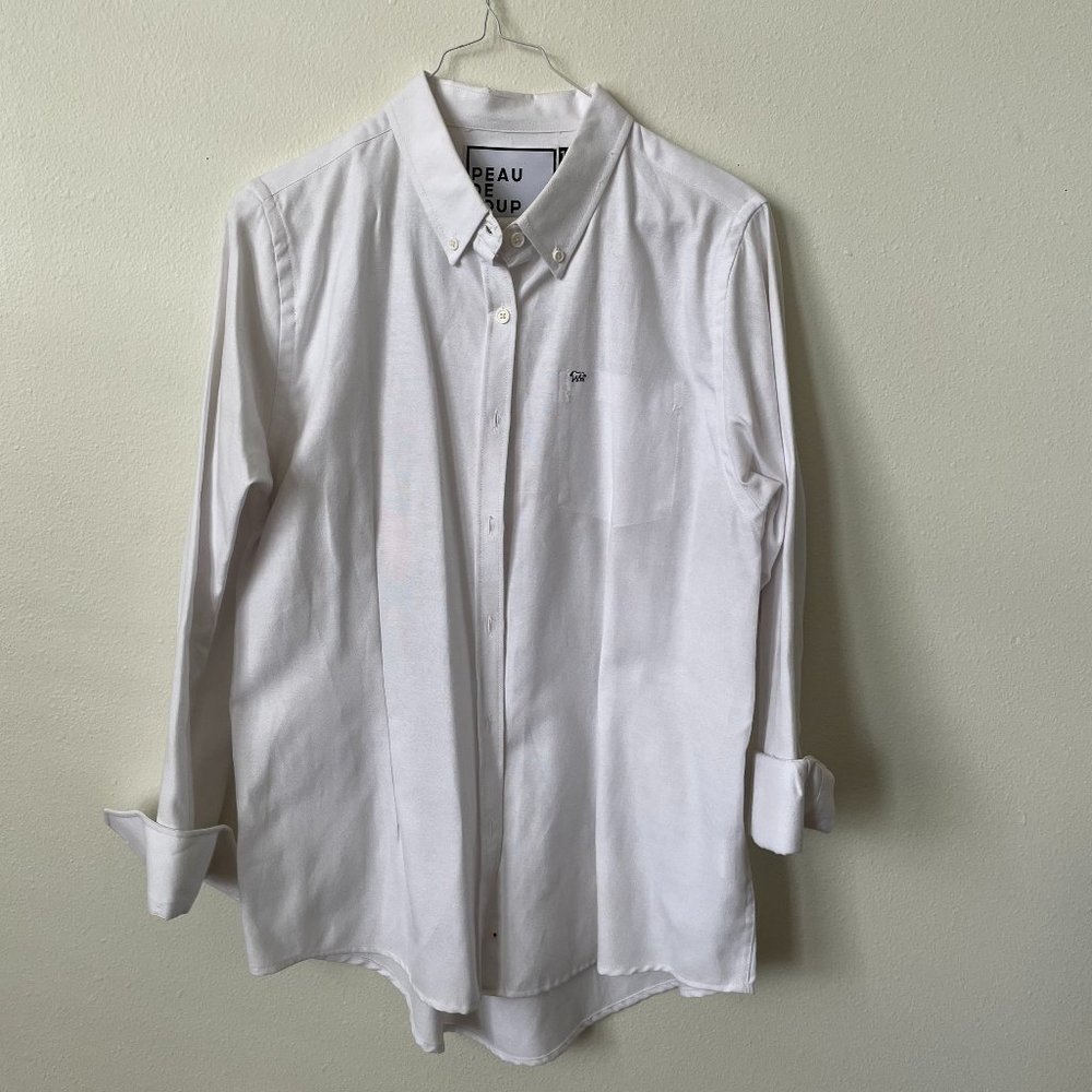 Peau De Loup Oxford Button Up (White, Size 10)